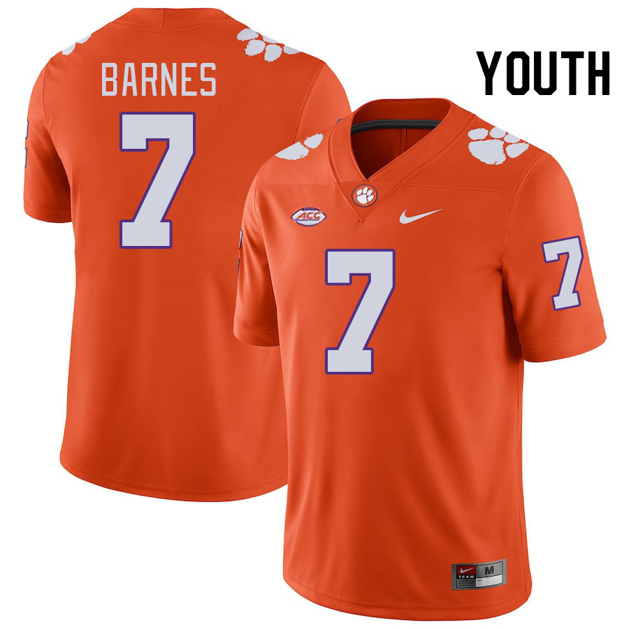 Youth #7 Khalil Barnes Clemson Tigers College Football Jerseys Stitched-Orange